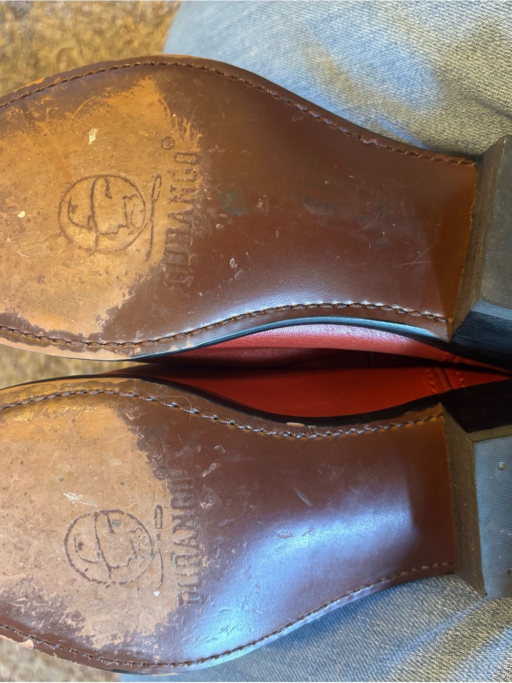Durango Red Leather Western Boots with Embroidered Shaft - Picture 3 of 6